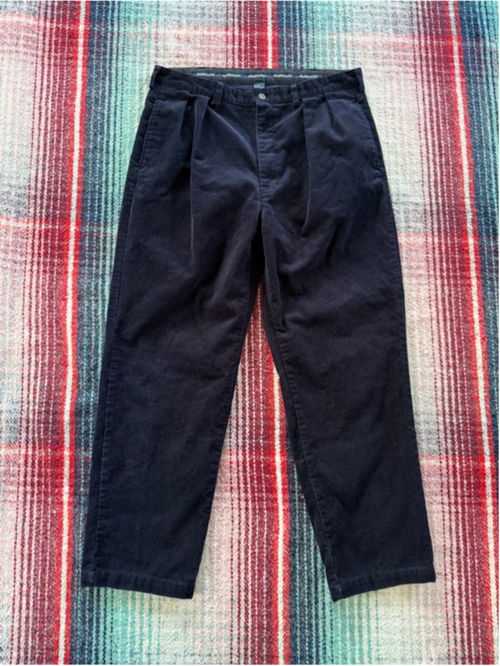 Vintage Polo Ralph Lauren Navy Corduroy Wide Leg Pants 36x30